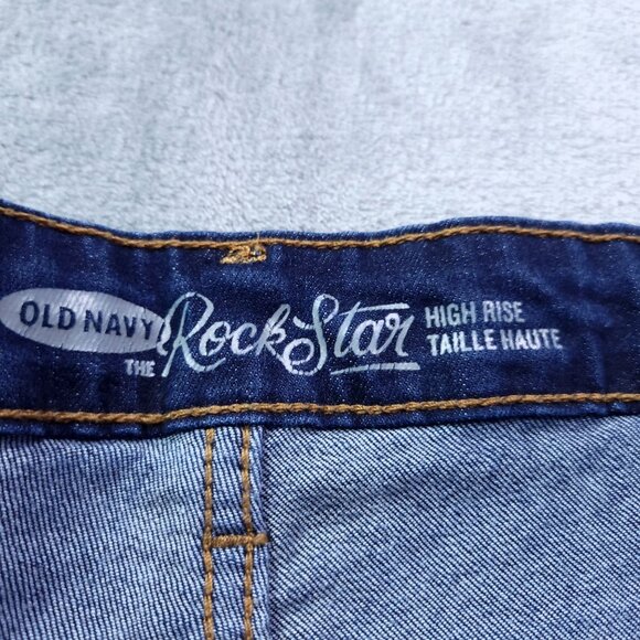 Old Navy Womens The Rockstar Bootcut Jeans 14 High Rise Dark Wash Stretch - Picture 8 of 9